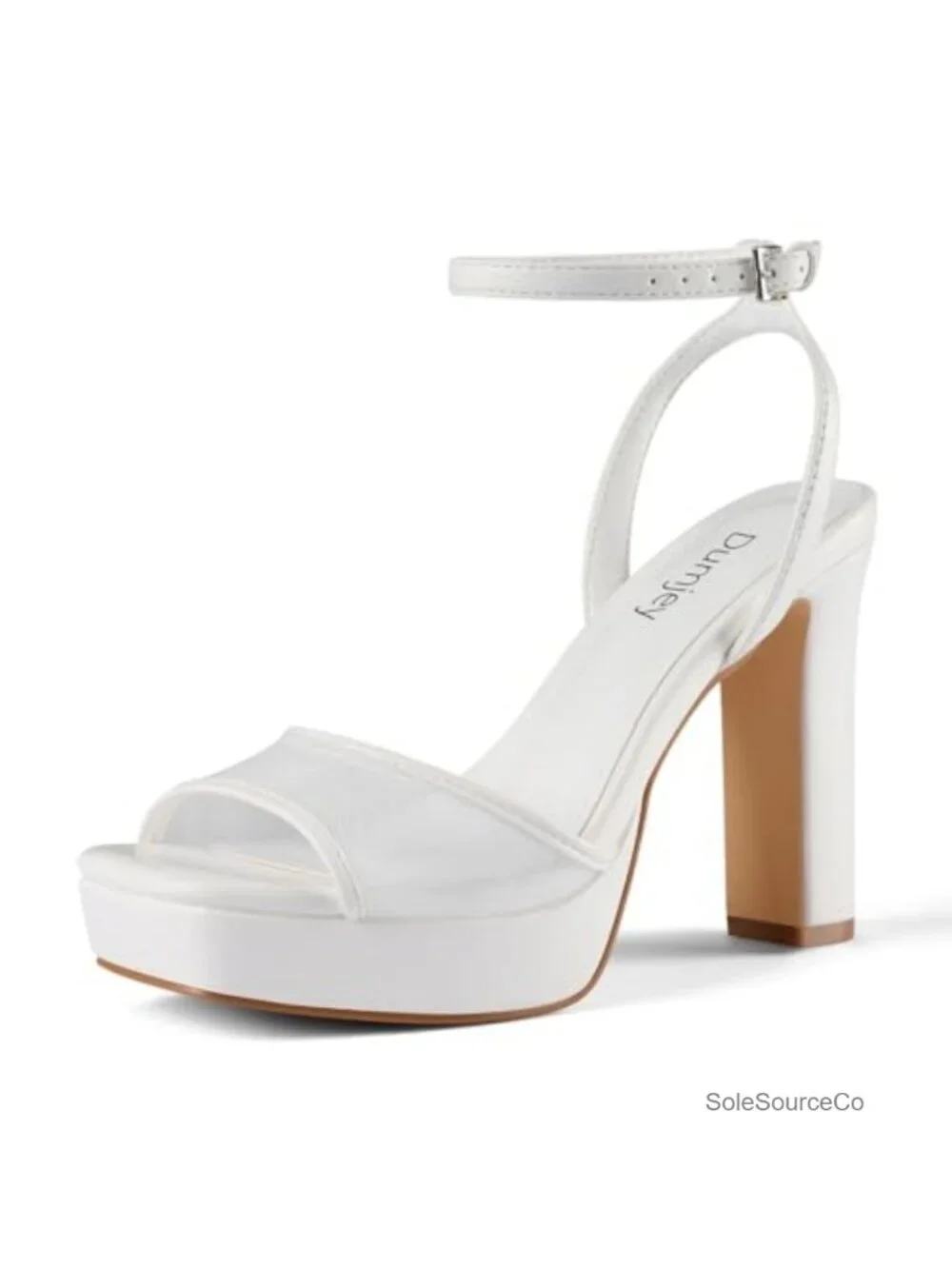 Women Platform Chunky Heel Sandals Square Open Toe Ankle Strap Wedge Bridal
